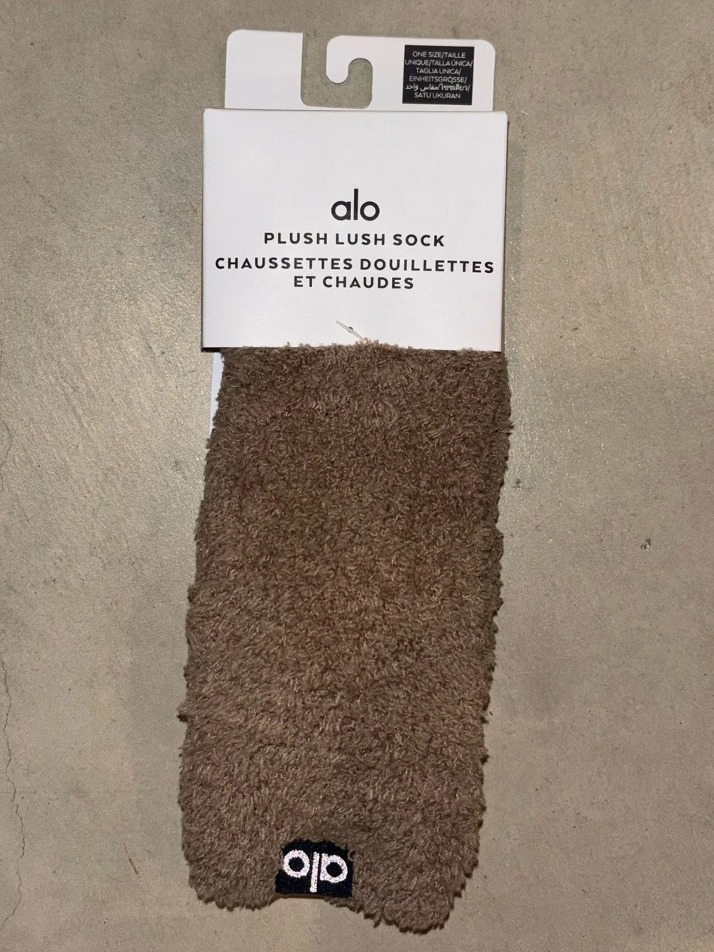 Authentic Alo Yoga Plush Lush Socks in Gravel